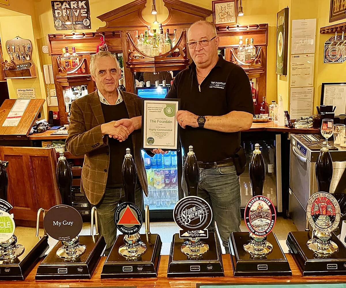 camra award for fountain inn best real ale pubs in staffordshire