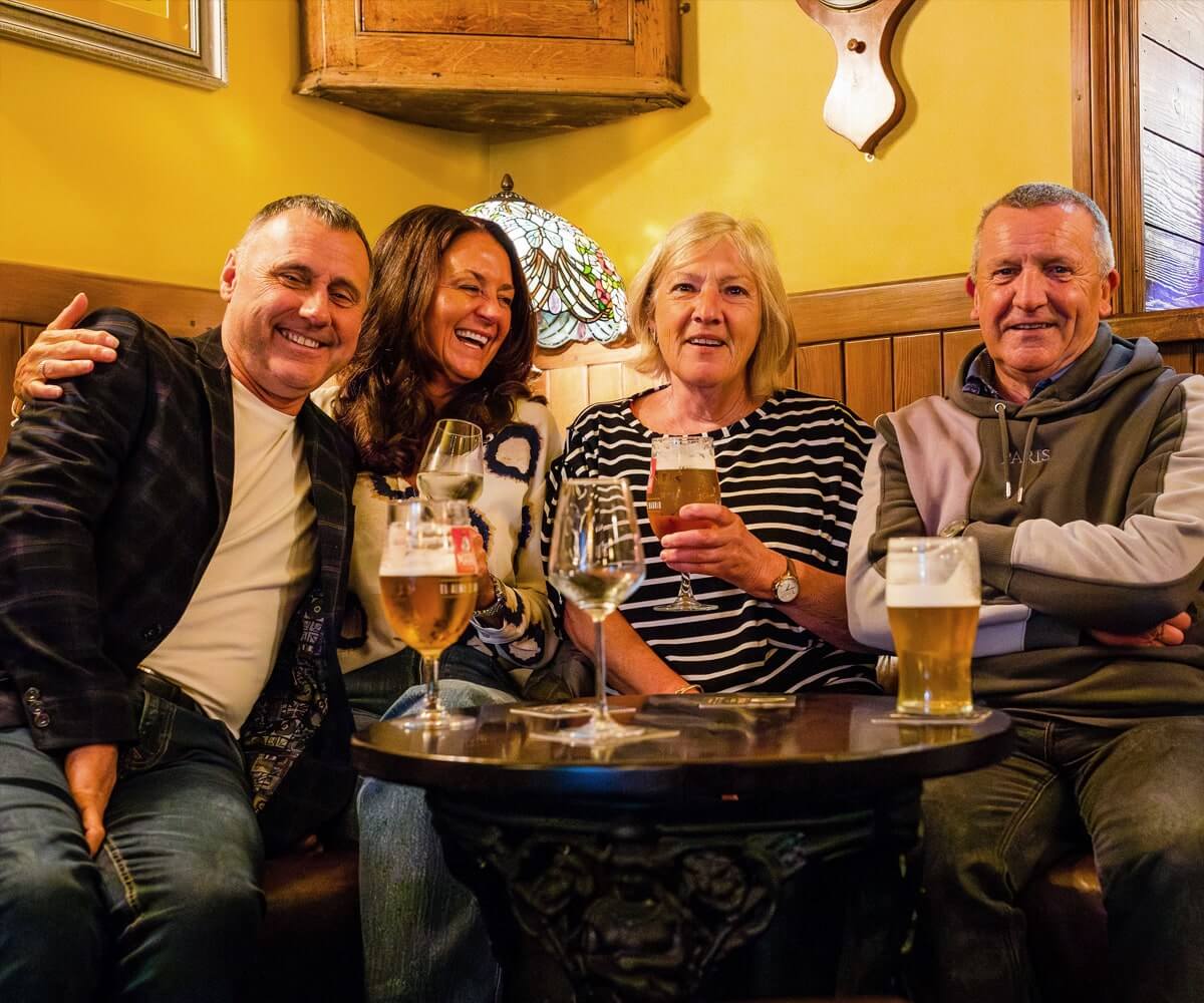 enjoying a pint at the throstles real ale
